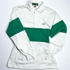 Outer Banks Polo Crew Collar Button Stripe vintage Retro Cozy Oversized Funky